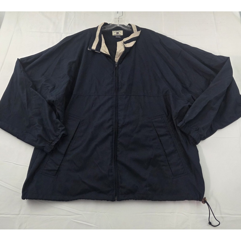 Cutter & Buck Jacket Mens XL Tall Navy Blue Full Zip Up Golfcore Country Club